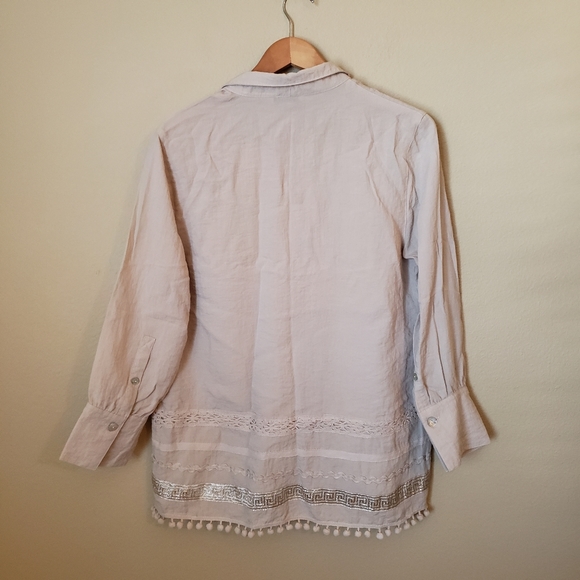 John Mark Popover Tunic Button Top Shirt - Picture 2 of 5